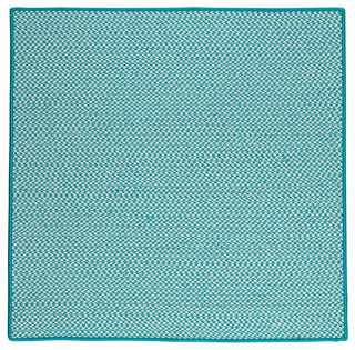 Outdoor Houndstooth Tweed OT57 Turquoise Indoor/Outdoor Area, Rectangular 2'x10'