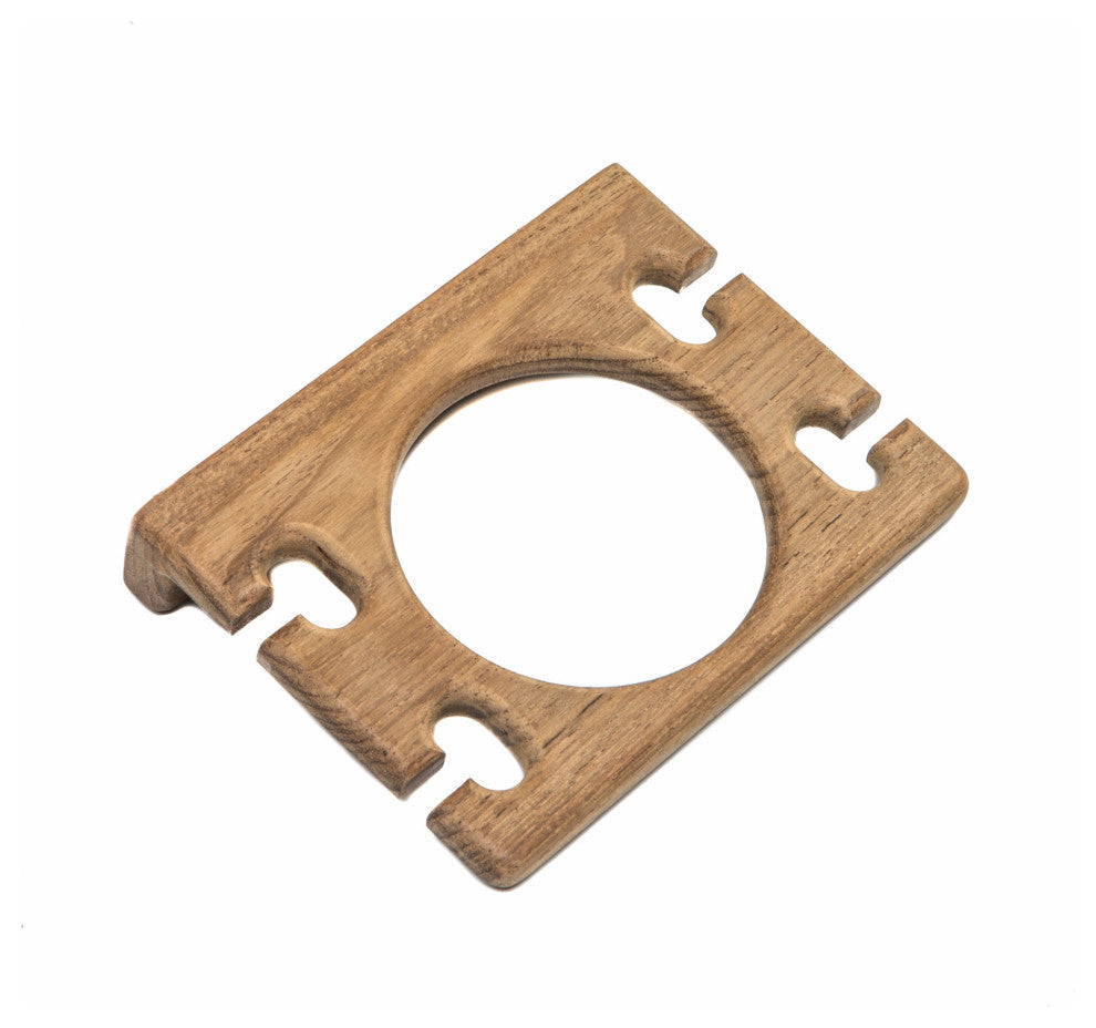 Traditional Solid Teak Wall Mount Glass and Toothbrush Holder