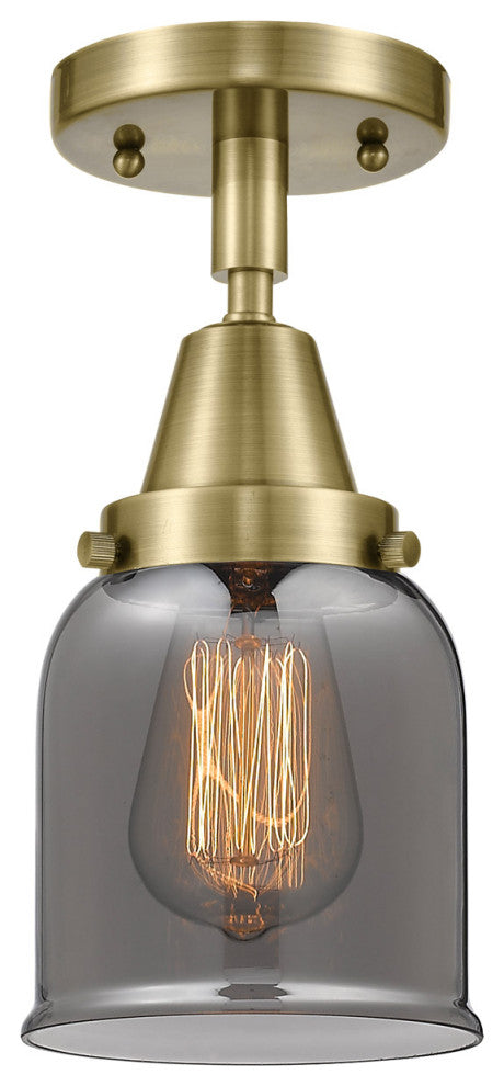 Innovations Lighting 447-1C-AB-G53-LED Small Bell 1 Light 5" Flush Mount