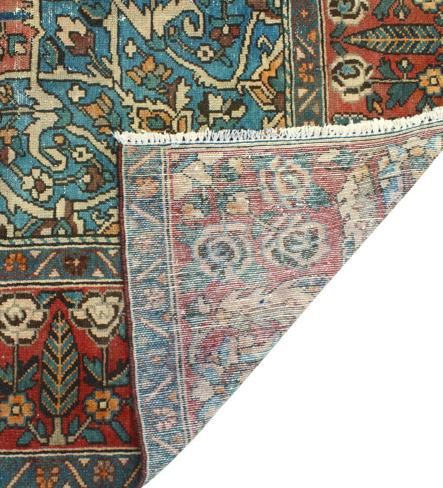 Fine Vintage Bakhtiari Qudoos Rust/Black Rug, 9'8 x 11'10