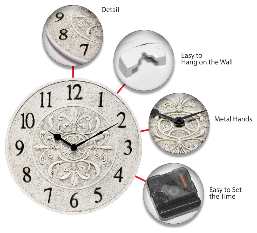 Blanc Fleur Clock