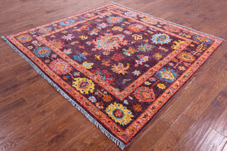 8' Square Turkish Angora Oushak Handmade Wool Rug - Q19855