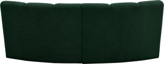 Infinity Black Boucle Fabric Upholstered Arc Shaped Modular Sectional, Green, 2-Piece, Arc-Shaped