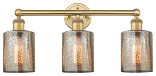 Edison Cobbleskill 3-Light 23" Vanity Light, Brushed Brass Finish, Mercury Shade
