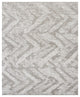 Ivory Contemporary Geometric Transitional High-Low Area Rug