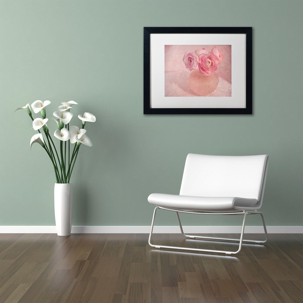 Cora Niele 'Pink Ranunculus Bouquet' Matted Framed Art