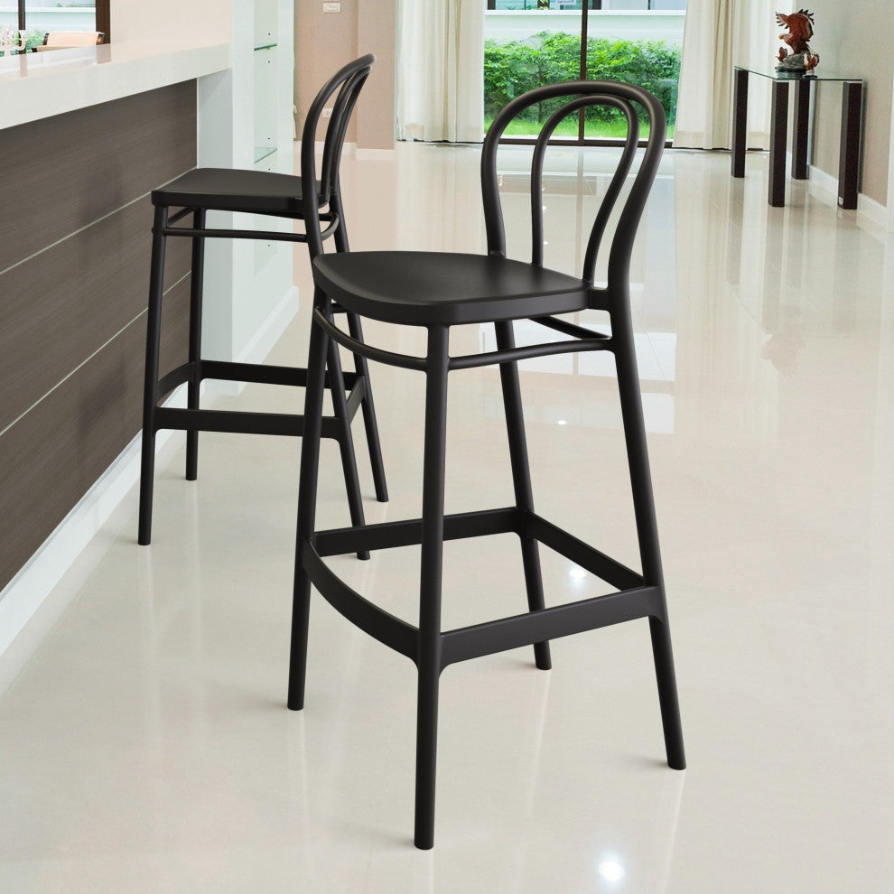 Victor Bar Stool, Set of 2, Black