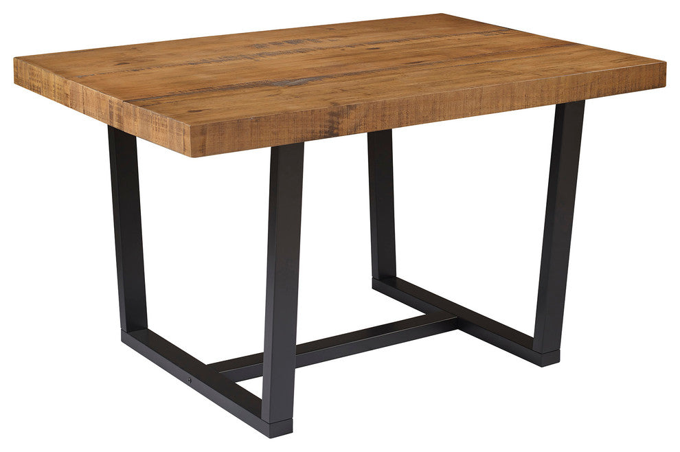 52" Distressed Solid Wood Dining Table, Reclaimed Barnwood