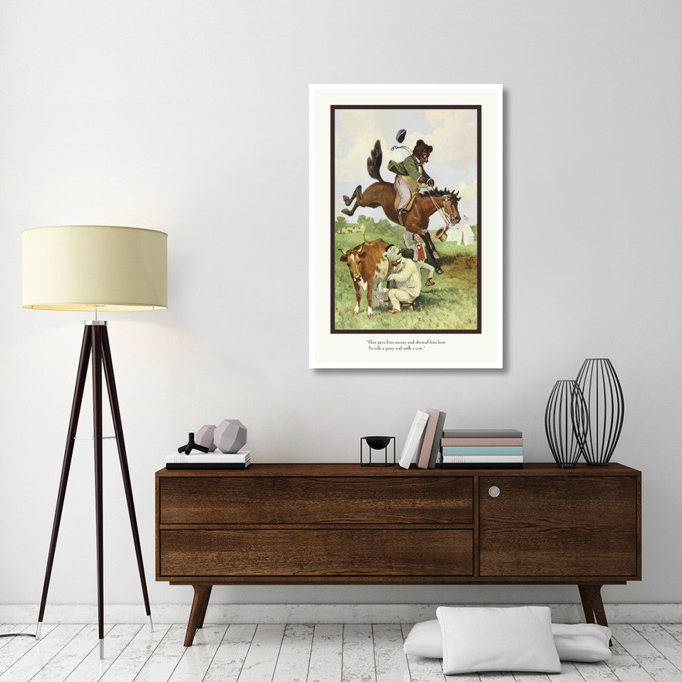 "Teddy Roosevelt's Bears: Teddy B and Teddy G on the Farm" Paper Art, 34"x50"