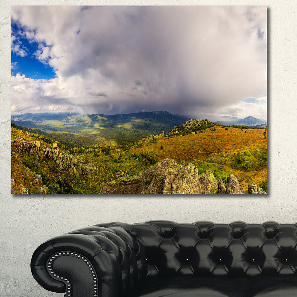 Stormy Sky with Clouds Panorama, Landscape Canvas Art Print, 40"x30"