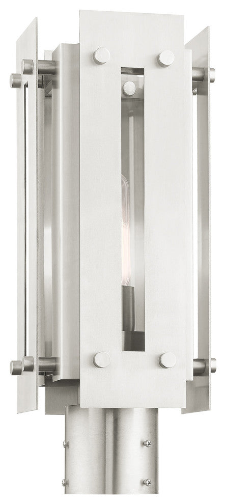 Livex Lighting Utrecht 1 Light Brushed Nickel Medium Outdoor Post Top Lantern