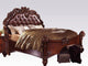 Acme Vendome Queen Panel Bed With Button Tufted Headboard, Cherry