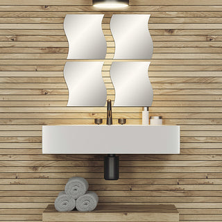 Big Decorative Wall Self Adhesive Shaped Mirrors - Set of 4