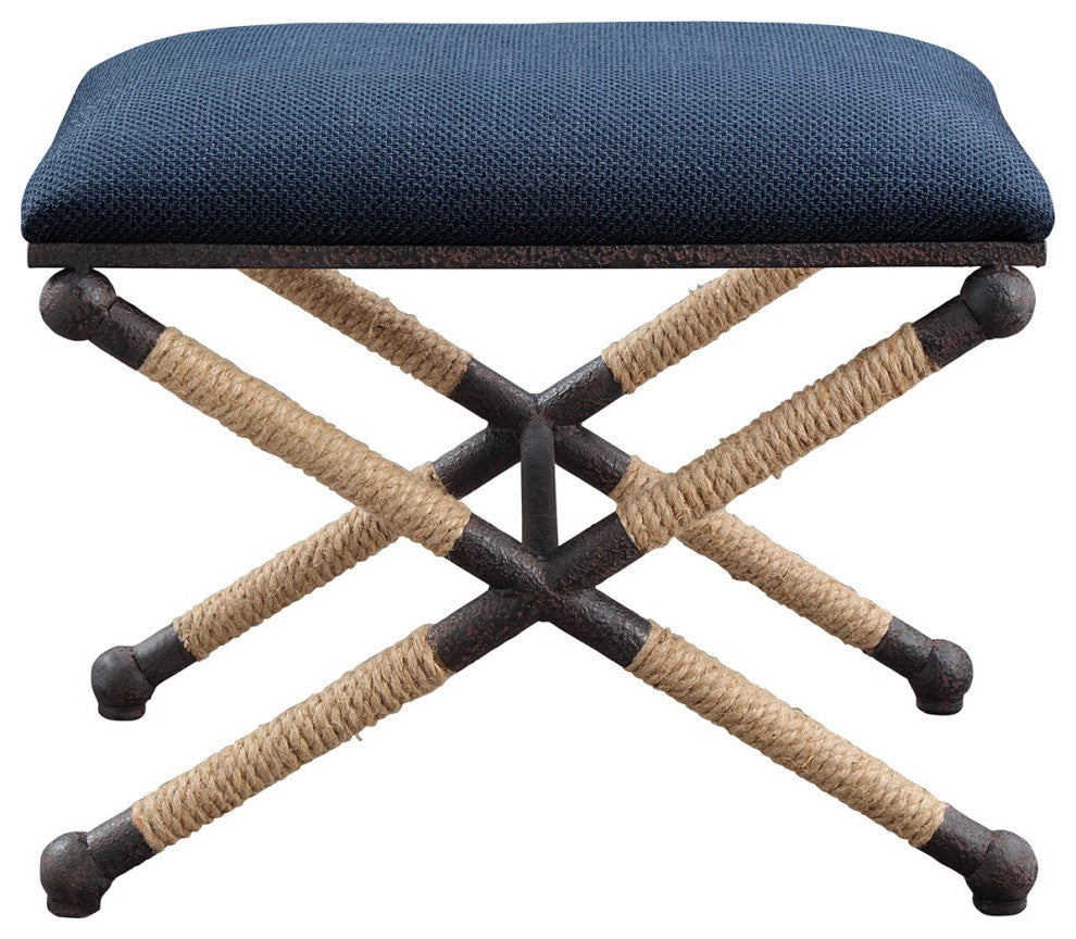 Uttermost Firth Small Navy Fabric Bench 23598