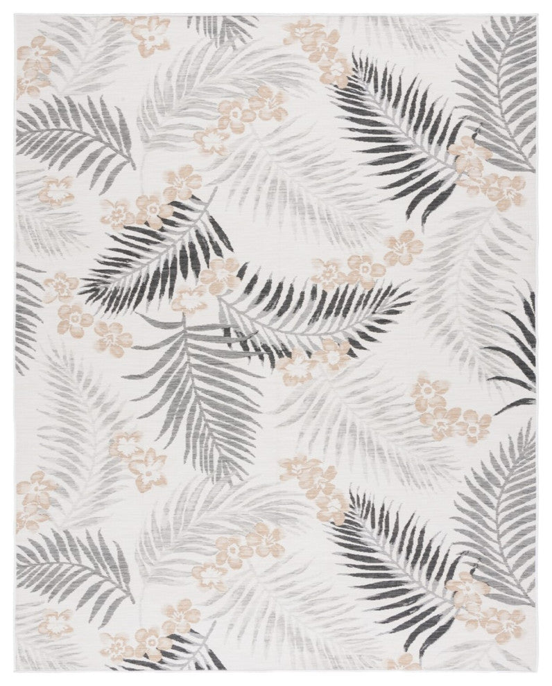 Safavieh Sunrise Collection SUN675 Indoor-Outdoor Rug, Ivory/Grey Black, 8'x10'