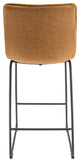 LeisureMod Brooklyn Modern Leather Bar Stool With Footrest, Light Brown