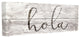 Rustic Grey and White Hola Planked Look Typography Stretched Canvas, 13"x30"