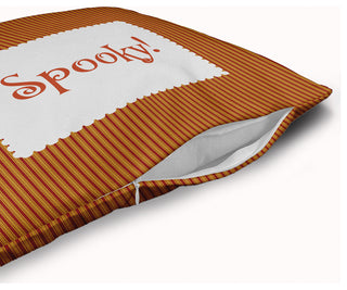 Halloween Spooky Ticking Accent Pillow With Removable Insert, Dark Red, 26"x26"