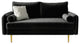 The Audrey I Velvet Round Arm Loveseat, Charcoal Black