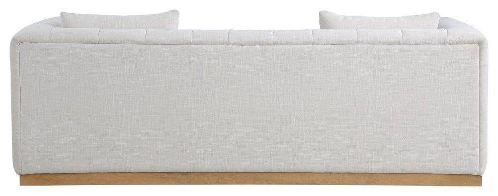 Lucia Beige Linen Textured Fabric Chair, Cream, Sofa