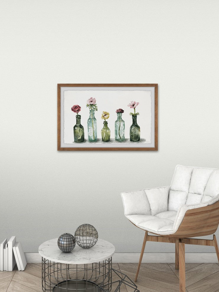 "Flower in a Bottle" Framed Painting Print, 30"x20"