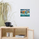Faux Wood Blue Morning at Waters Edge Groningen Unframed Wall Art Prints, 11" X 14"