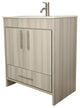 Pacific 30" Vanity With Integrated Ceramic Top and Brushed Nickel Handles, Ash G
