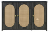 Gewnee  Retro 3-Door Sideboard with Large Storage Space, Antique Black
