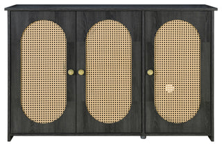 Gewnee  Retro 3-Door Sideboard with Large Storage Space, Antique Black