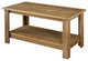 Reclaimed Oak Coffee Table With Shelf, Smoked Hickory