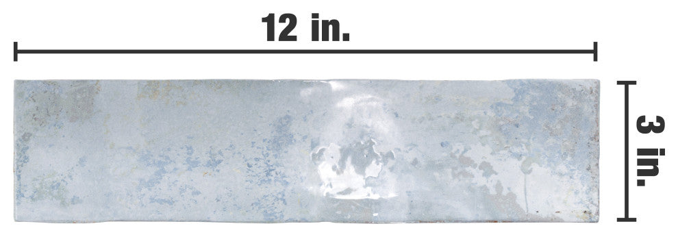 Biarritz 3" x 11-7/8" Ceramic Wall Tile, Blue