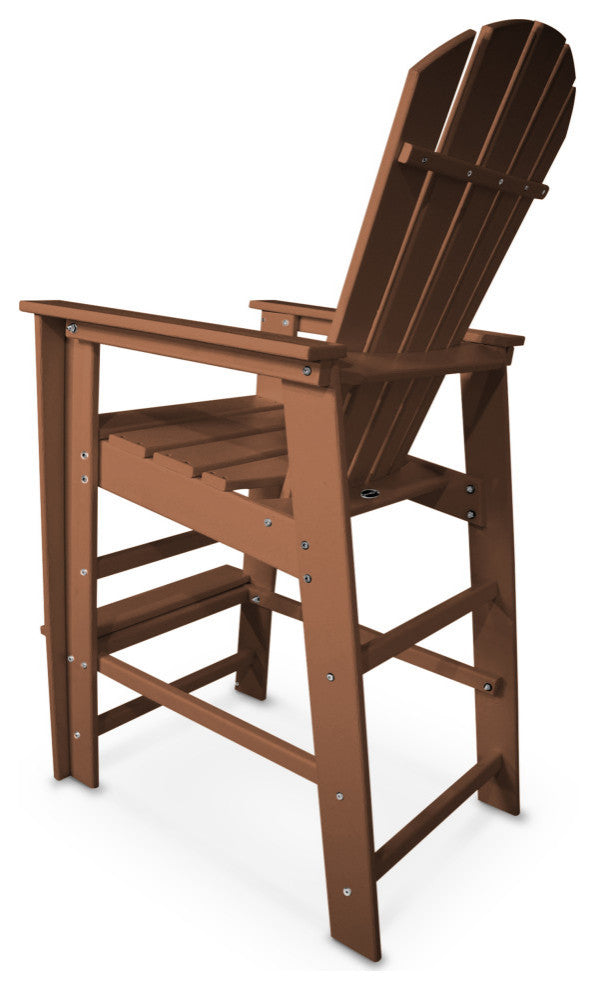 Polywood South Beach Bar Chair, Teak