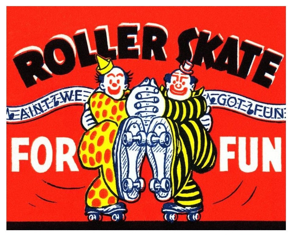 "Roller Skate For Fun" Digital Paper Print by Retrorollers, 24"x20"