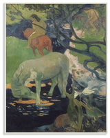 Horses Bathing Native Figures Classic Painting, 10"x15"