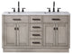 Chestnut 60" Bath Vanity, Grey Oak, Vanity Only With Oil-Rubbed Bronze Finsih Hardware
