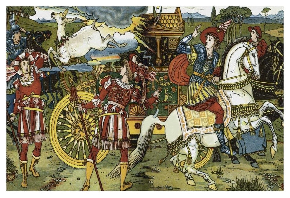"Hind in the Wood - Leap" Digital Paper Print by Walter Crane, 38"x26"
