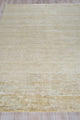 Plush Hand-Knotted Bamboo Silk/New Zealand Wool Gold Area Rug, 12'x15'