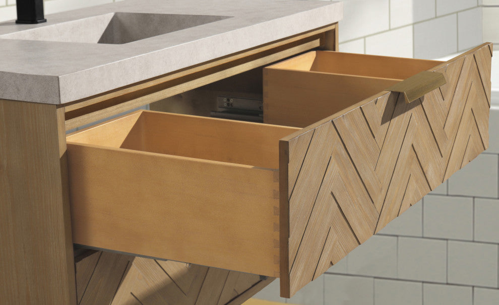 Carlsbad 42" Floating Bathroom Vanity Weathered Fir