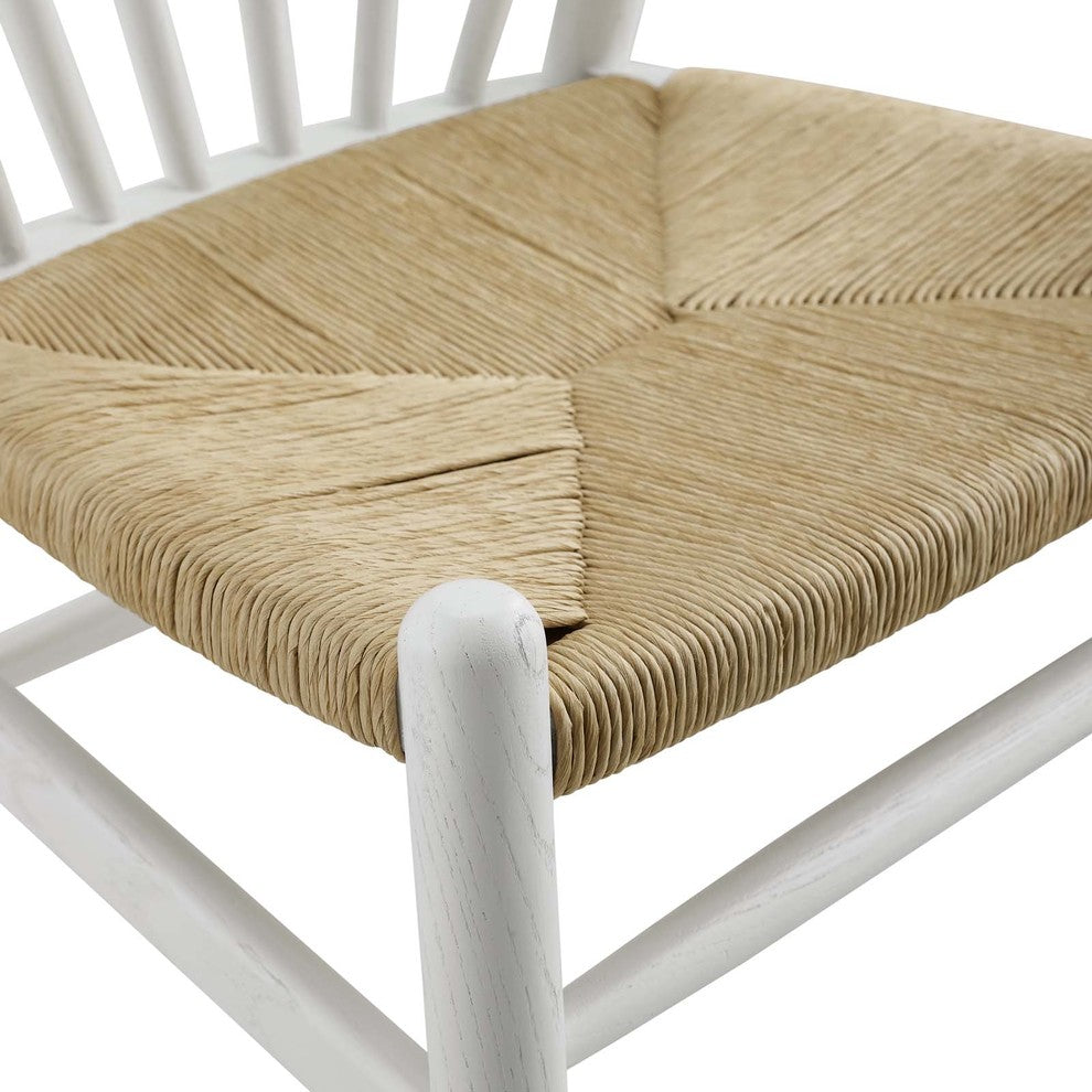 Flourish Spindle Wood Dining Side Chair, White