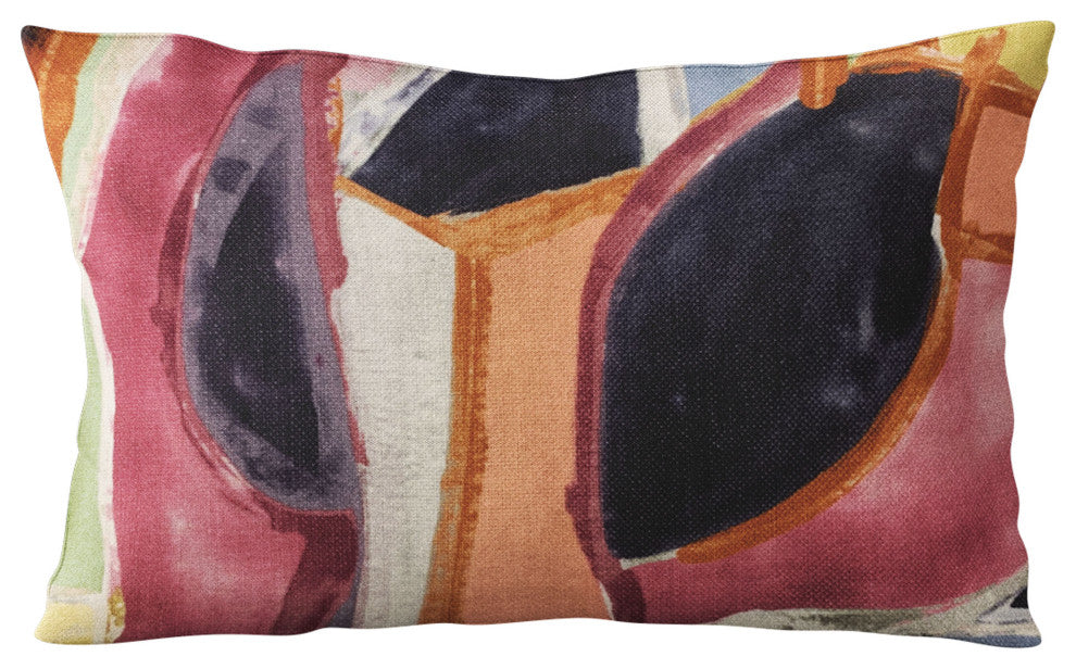 Plutus Multi-Color Modern Art Graphic Print Luxury Throw Pillow, 26"x26"