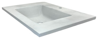 31" Single Concrete Rectangular Sink Top with Rectangle Sink, Light Gray