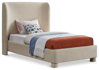 Penny Bed, Beige, Twin, Linen Textured Fabric