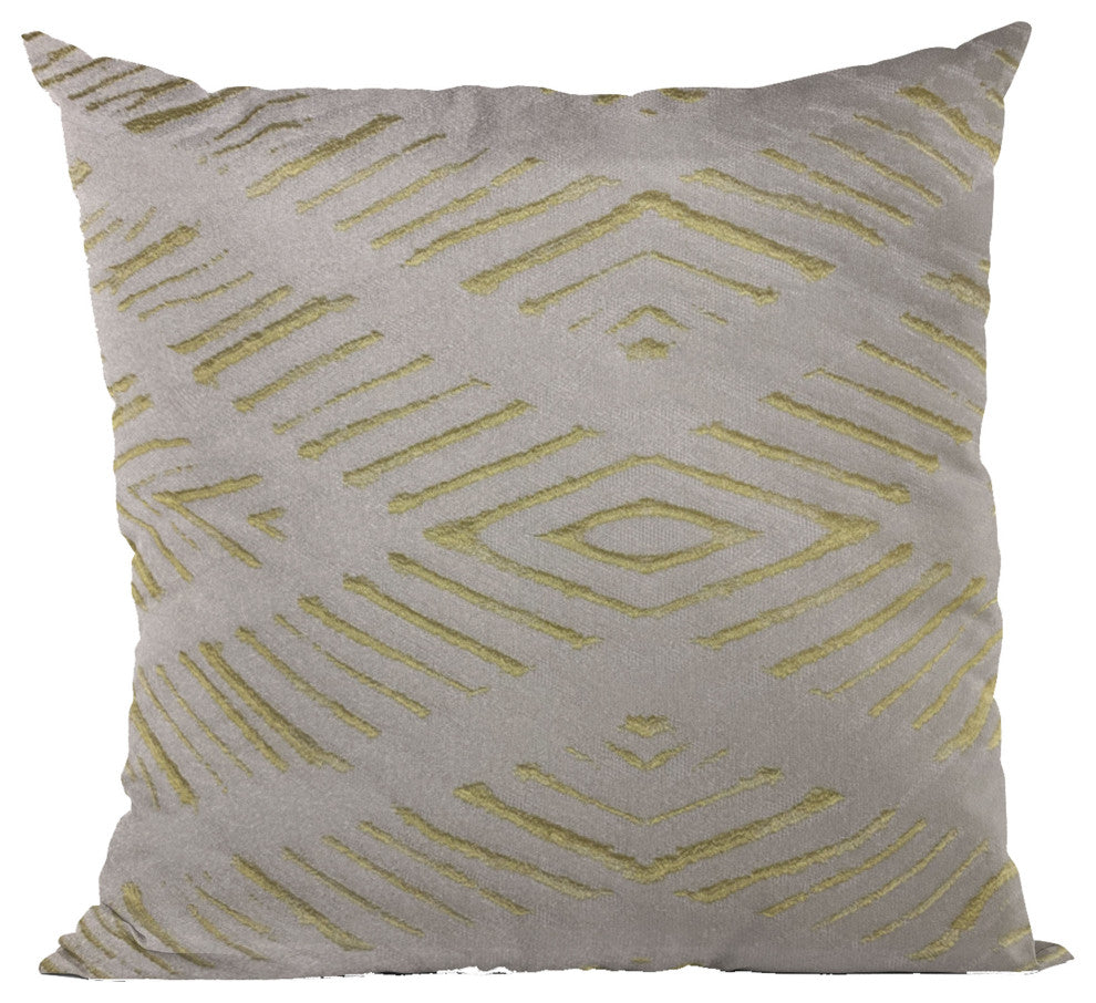 Plutus Yellow Hypno Abstract Luxury Throw Pillow, 24"x24"