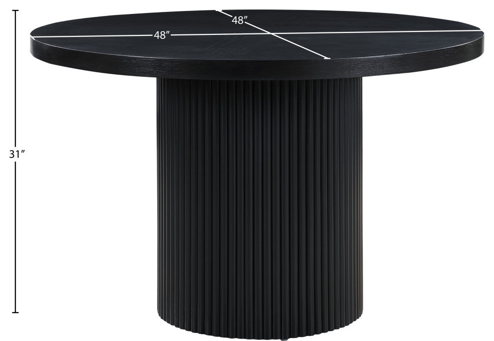 Belinda Beech Wood Dining Table, Black, 48" W x 48" D x 31" H