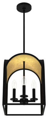 Hunter 12" Dukestown Natural Iron and Gold Leaf 4-Light Pendant Ceiling Light