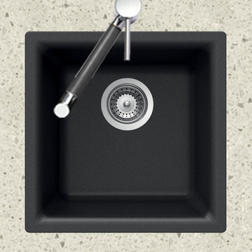 Houzer E-100 Quartztone 15-3/4" Undermount Single Basin Granite - Sand