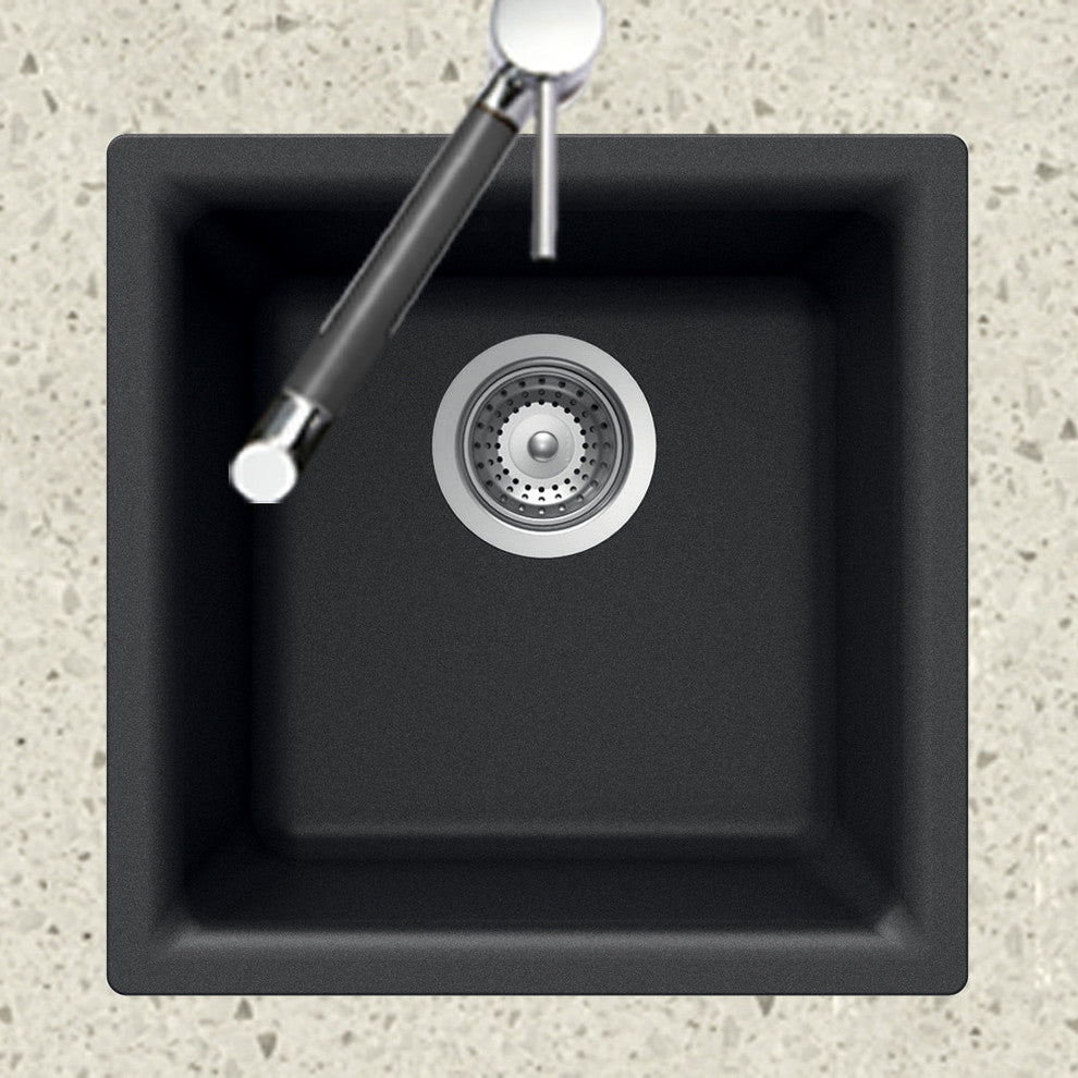 Houzer E-100 Quartztone 15-3/4" Undermount Single Basin Granite - Sand
