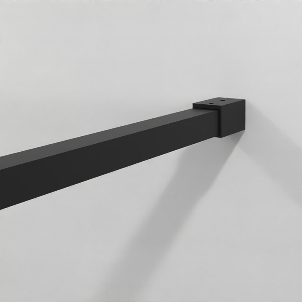 34" W x 72" H Frameless Fixed Shower Screen, Black