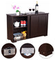 Modern Kitchen Storage Cupboard Cabinet With Sliding Door, Brown