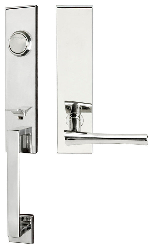 Champagne Lever, Tubular Dummy Handleset, Left Hand, Polished Stainless Steel
